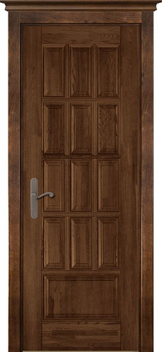 Дверь ОКА массив ольхи Лондон №1 античный орех, глухая
