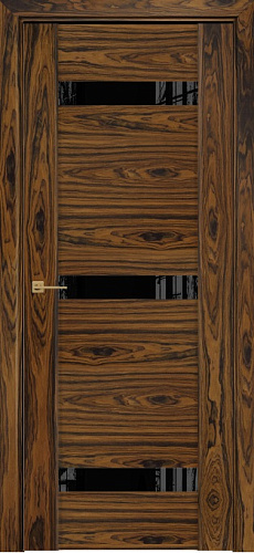 Дверь Оникс Парма 3 бразильский палисандр, глухая лакобель RAL 9005