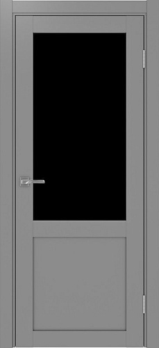 Дверь Эко 502.21 серый, lacobel черный