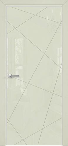 Дверь Оникс Арт, лакобель слоновая кость RAL 1013, гравировка №5