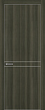 Дверь Z K13 toppan дуб темный, ALU кромка хром, молдинг серебро, глухая