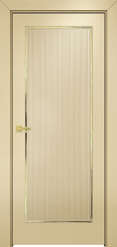 Дверь Оникс Сиэтл 1 эмаль RAL 1015 молдинг золото, глухая