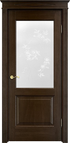 Дверь ПМЦ массив дуба Д13 мореный дуб, стекло 13-4