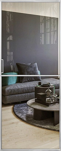 Перегородка Alum №1 хром, стекло прозрачное бронза