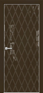 Недавно просмотренные - Дверь Оникс Арт, лакобель коричневый RAL 8028, контурный витраж №10