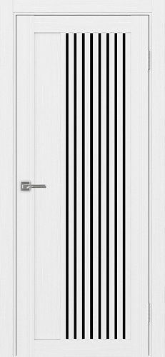 Дверь Эко 544.12 белый лед, lacobel черный