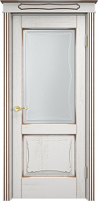 Недавно просмотренные - Дверь ПМЦ массив дуба Д6 белый грунт с патиной орех, стекло 6-4