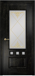 Недавно просмотренные - Дверь Оникс Амстердам эмаль черная патина золото, контурный витраж №1