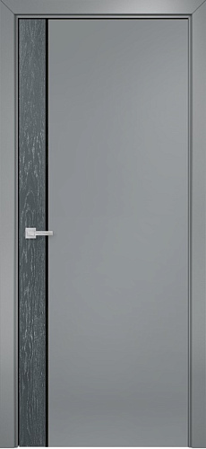 Дверь Оникс Дуо дуб седой/эмаль RAL 7040, триплекс черный