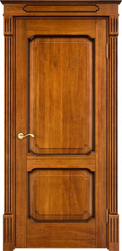 Дверь ПМЦ массив дуба Д7 медовый с патиной орех, глухая