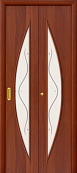Схожие товары - Дверь Браво ламинированная 5Ф итальянский орех, стекло белое художественное с фьюзингом
