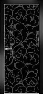 Недавно просмотренные - Дверь Оникс Арт, лакобель черный RAL 9005, пескоструй №7