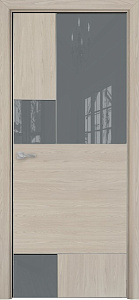 Недавно просмотренные - Дверь Оникс New York CPL rubra elm, глухая с вставкой лакобель RAL 7040