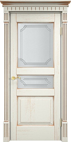 Недавно просмотренные - Дверь ПМЦ массив дуба Д5 эмаль F120 с золотой патиной, стекло 5-1