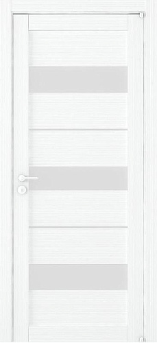 Дверь ДР экошпон Eco-Light 2126 белый велюр, стекло