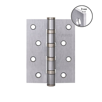 Петля универсальная Fuaro 4BB 100x75x3 сатинированный хром