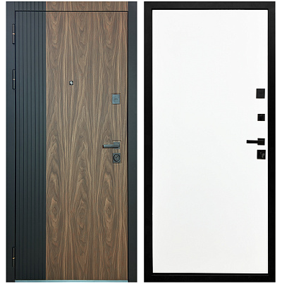 Входная дверь Матадор MXL-2 орех американский мокко/панель Гладкая, белая матовая