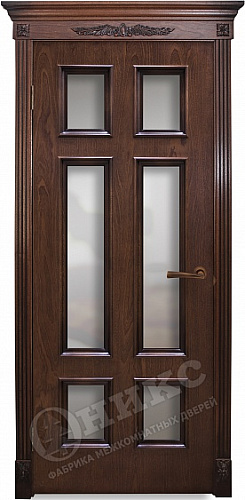 Дверь Оникс Гранд красное дерево с черной патиной, сатинат