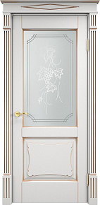 Недавно просмотренные - Дверь ПМЦ массив ольхи ОЛ6.2 белый грунт с патиной золото, стекло 6-2