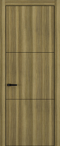 Дверь Z K11 toppan дуб серый, ALU кромка черная, молдинг черный, глухая