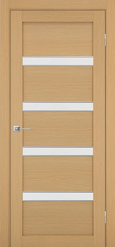 Дверь Эко 505.12 АПС ясень темный молдинг SC, lacobel белый