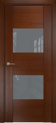 Дверь Оникс Парма красное дерево, глухая лакобель RAL 7040