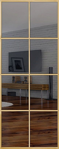 Перегородка Alum №8 золото, триплекс зеркало графит