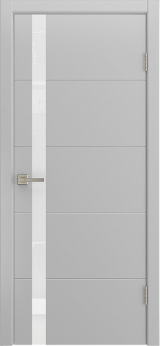 Дверь Barocco эмаль светло-серая, лакобель белый