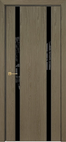Дверь Оникс Престиж 2 дуб кофейный, глухая, триплекс черный