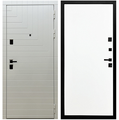 Входная дверь Матадор Квадро шагрень белая/панель Гладкая, белая матовая