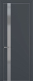 Дверь Z K2 полипропилен  графит премьер, ALU кромка хром, matelac silver grey, глухая