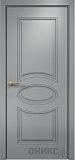 Дверь Оникс Эллипс фрезерованная эмаль RAL 7040, глухая