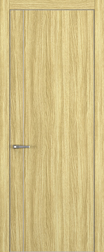 Дверь Z K14 toppan дуб натуральный, ALU кромка хром, молдинг серебро, глухая