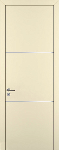 Дверь Z K11 полипропилен крем, молдинг серебро, глухая