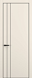 Дверь Z K15 полипропилен крем, ALU кромка черная, молдинг черный, глухая