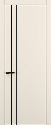 Дверь Z K15 полипропилен крем, ALU кромка черная, молдинг черный, глухая