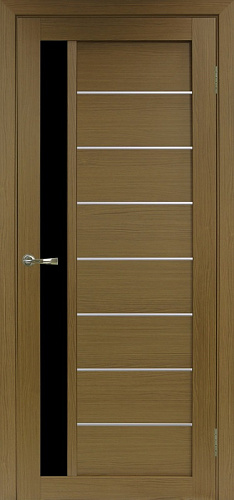 Дверь Эко 554.21 АПП орех молдинг SC, lacobel черный