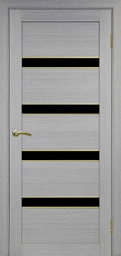 Дверь Эко 505.12 АПС дуб серый молдинг SG, lacobel черный