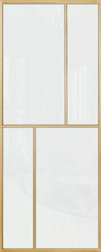 Перегородка Alum №6 золото, триплекс белый