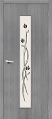 Схожие товары - Дверь Браво Тренд-14 3D грей, сатинато белое, техника шелкотрафаретной печати "витраж"