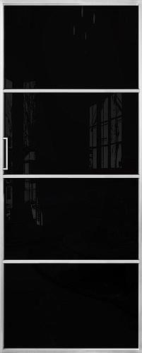 Перегородка Alum №4 хром, триплекс черный