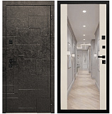 Входная дверь Матадор MX-1 Мамба терра антрацит /панель зеркало 2, софт шампань