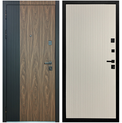 Входная дверь Матадор MXL-2 орех американский мокко/панель Вертикаль, софт шампань