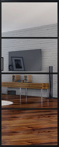 Перегородка Alum №4 черный, триплекс зеркало