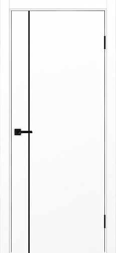 Дверь Эко 204 белый снежный молдинг SB, кромка ABS, глухая