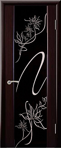 Недавно просмотренные - Дверь Покровские двери Плаза-3 венге, стекло триплекс черный  с рисунком Альмека