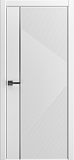 Дверь Фортуна эмаль белая, молдинг черный, глухая