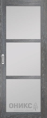 Перегородка Оникс №2 дуб седой, сатинат белый