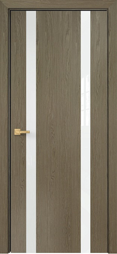 Дверь Оникс Верона 2 дуб кофейный, глухая, триплекс белый