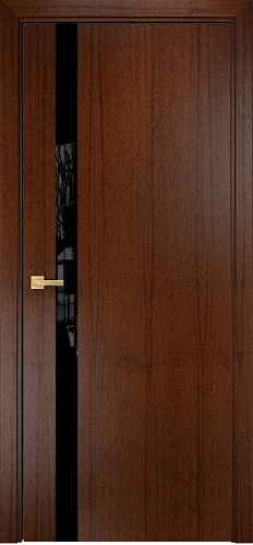Дверь Оникс Верона 1 красное дерево с черной патиной, триплекс черный